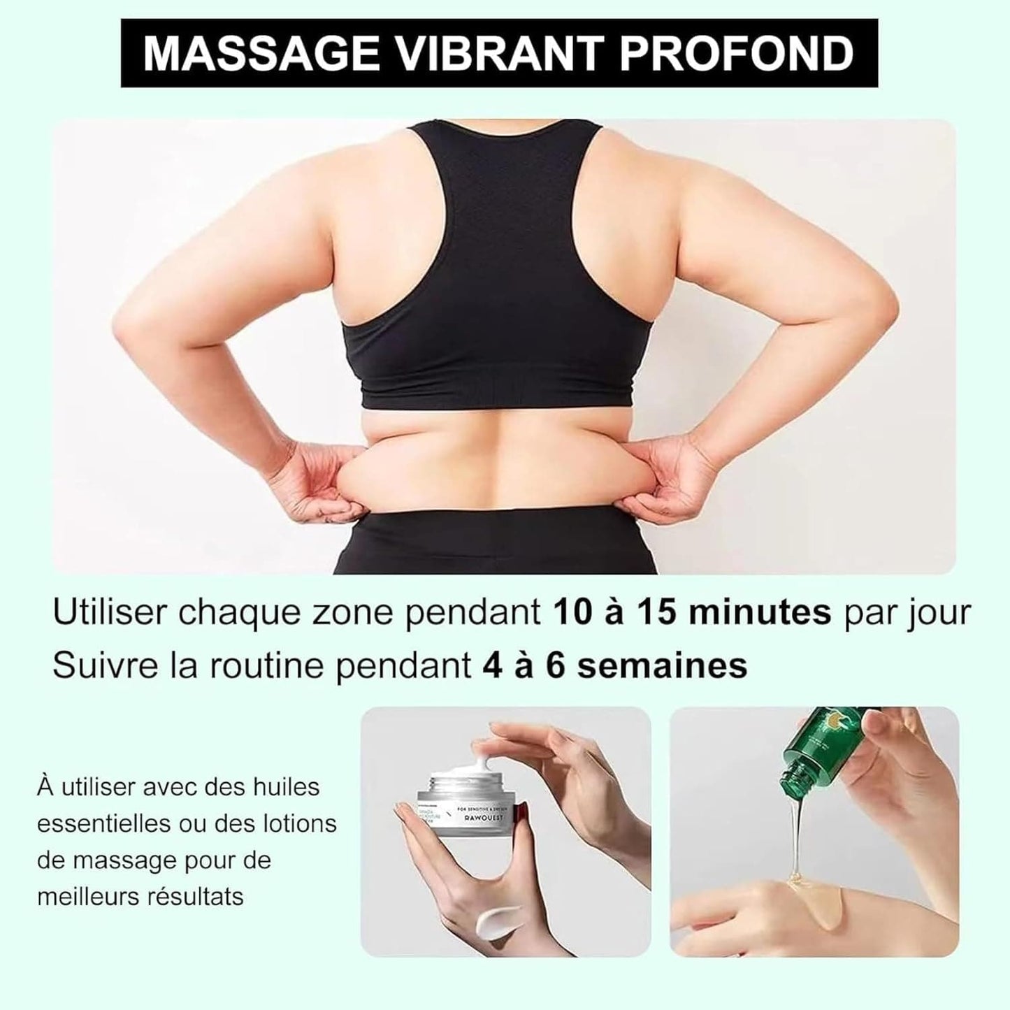 Brosse de massage anti-cellulite rotative à vibrations