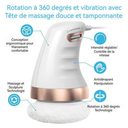 Brosse de massage anti-cellulite rotative à vibrations