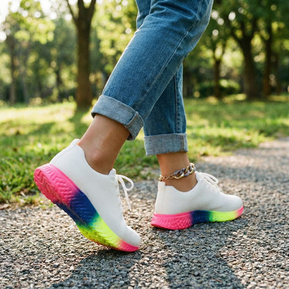 Baskets orthopédiques femme avec semelles multicolores