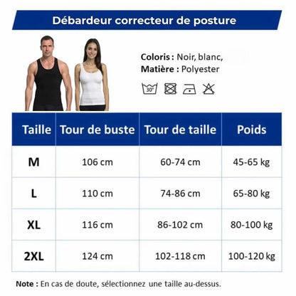 Débardeur Correcteur de posture et gainant - Mixte | Inshape Boutique™