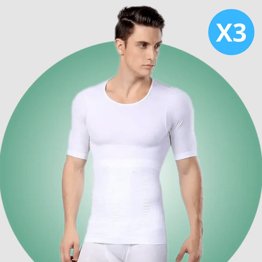 Offre Spéciale 3 T-Shirts Blanc Correcteur de posture et gainant - Mixte | Inshape Boutique™