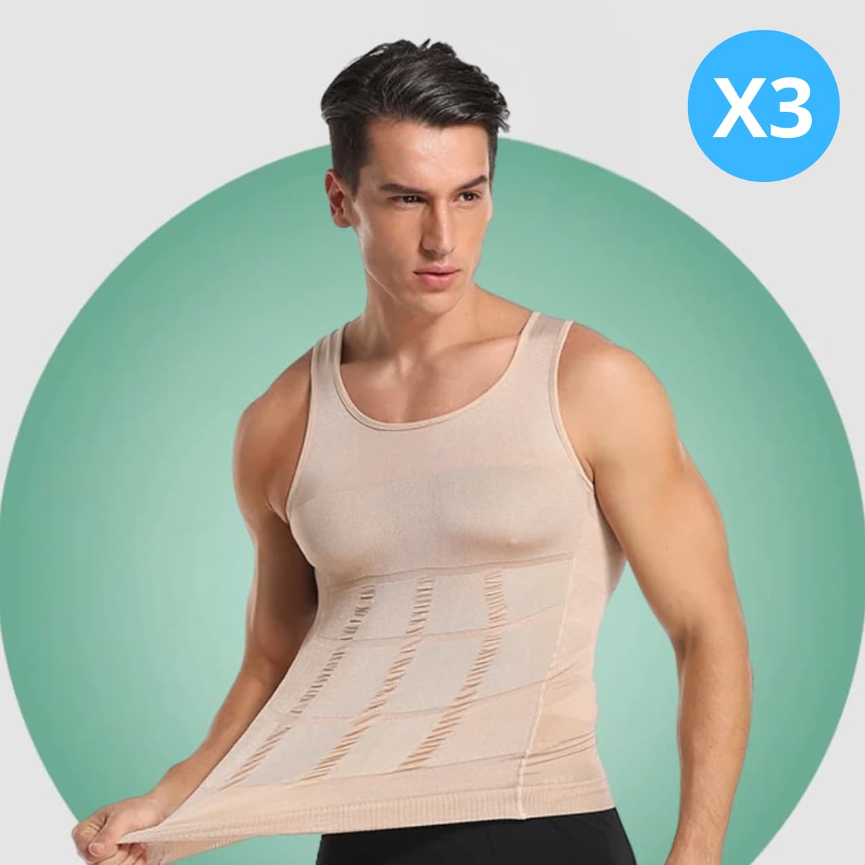 Offre Spéciale 3 Débardeurs Beige Correcteur de posture et gainant - Mixte | Inshape Boutique™
