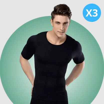 Offre Spéciale 3 T-Shirts Noir Correcteur de posture et gainant - Mixte | Inshape Boutique™