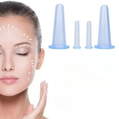 Ventouses anti-cellulites bleues et translucides