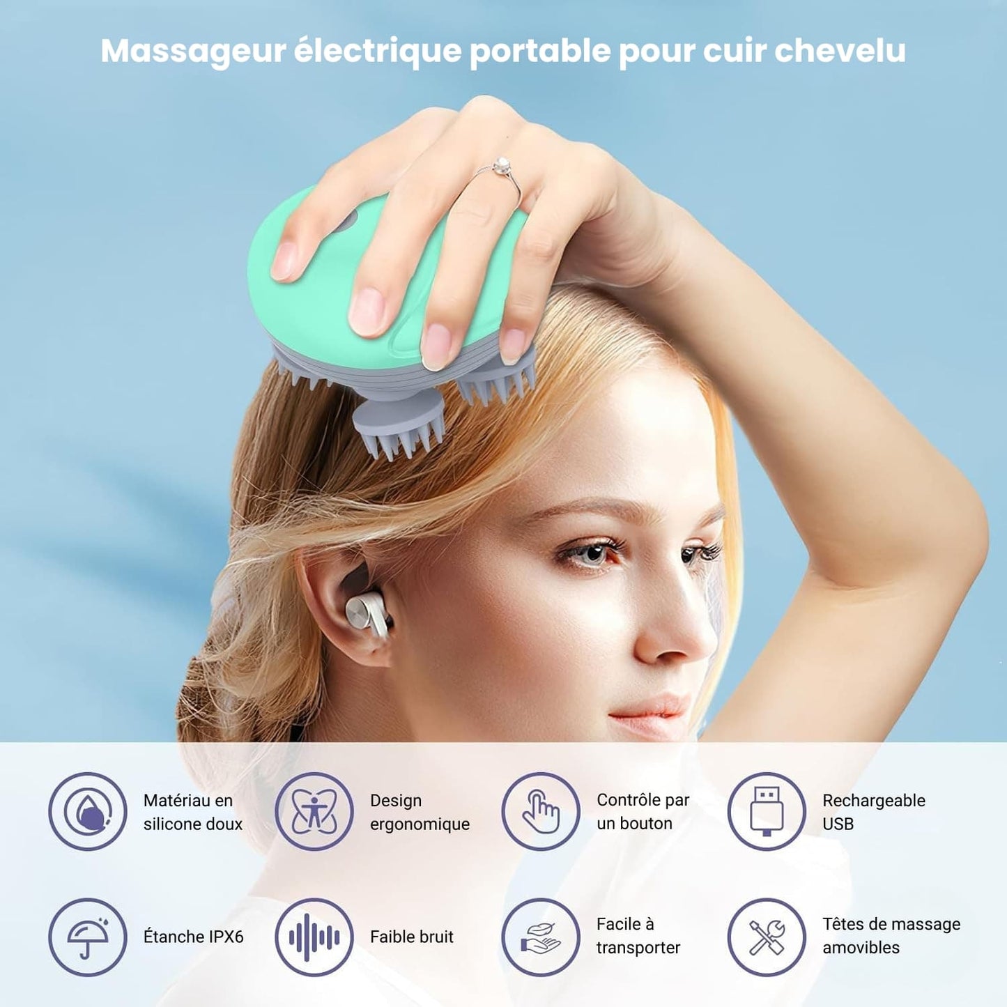 Appareil de massage de tête électrique multifonctions