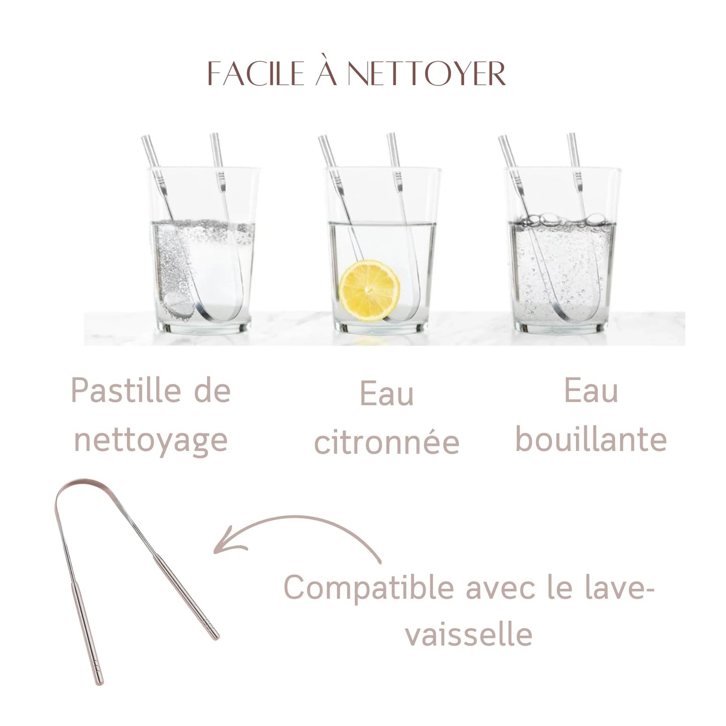 Nettoyeur de bouche en forme de u en acier inoxydable