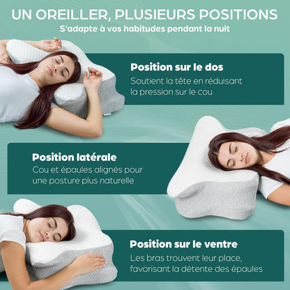 Oreiller cervical ergonomique en forme de papillon