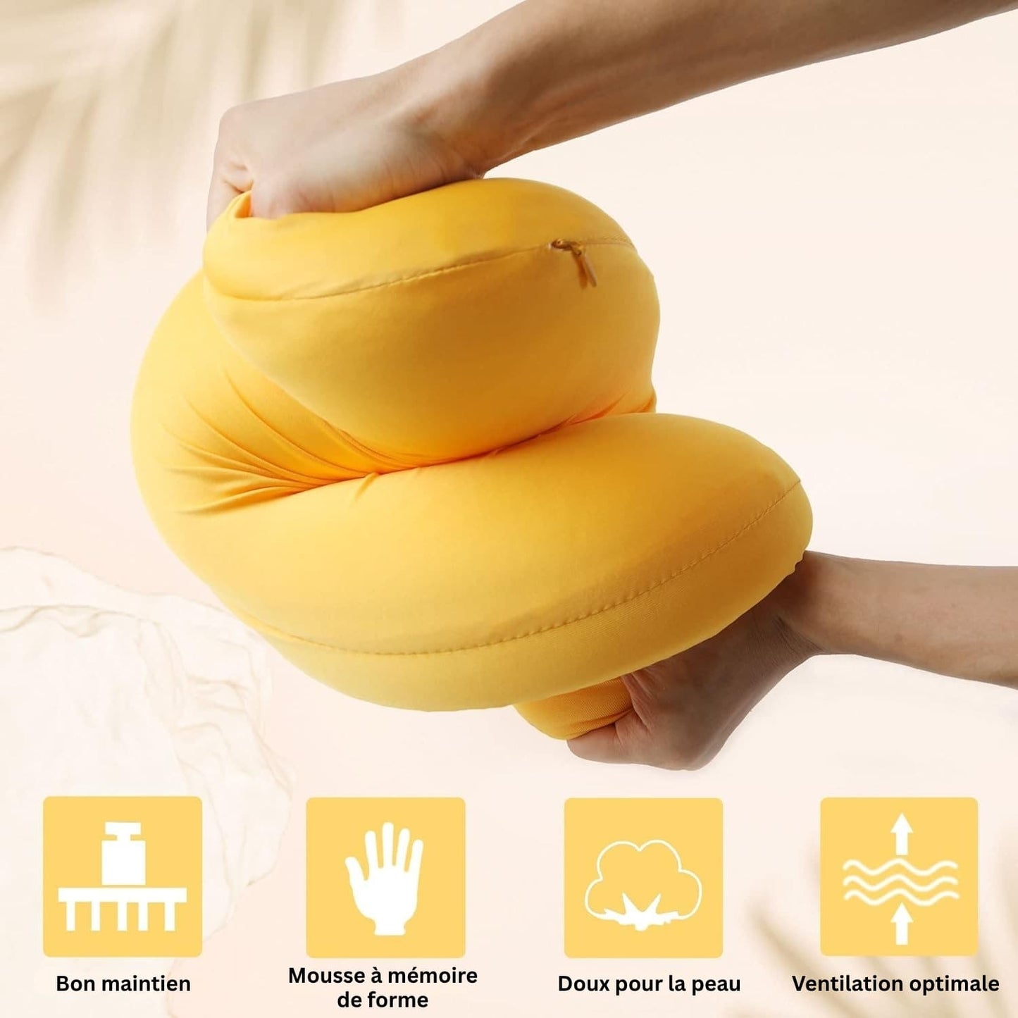 Oreiller ergonomique moelleux en mousse à mémoire de forme