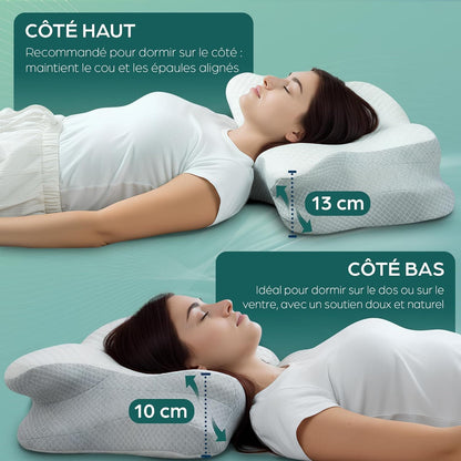 Oreiller cervical ergonomique en forme de papillon