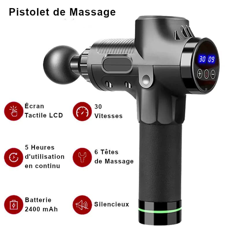 Masseur électrique pistolet percutant pour le corps