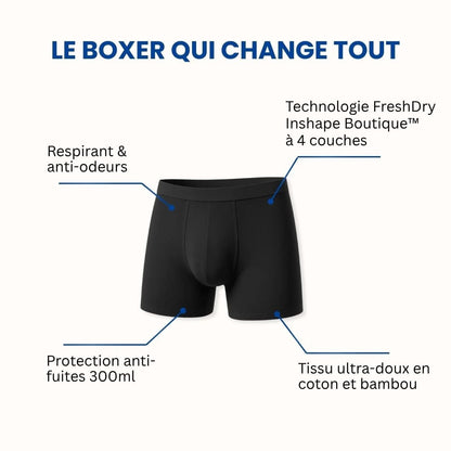 Boxers absorbants lavables homme – Fuite urinaire