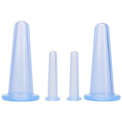 Ventouses anti-cellulites bleues et translucides