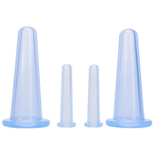 Ventouses anti-cellulites bleues et translucides