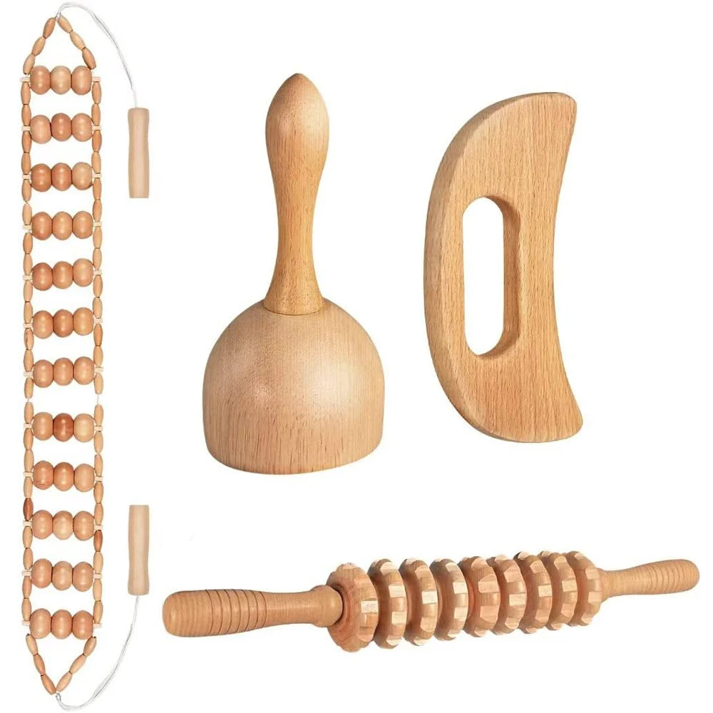 Rouleau de massage en bois sculpture du corps