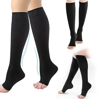 Chaussettes de compression bout ouvert femme