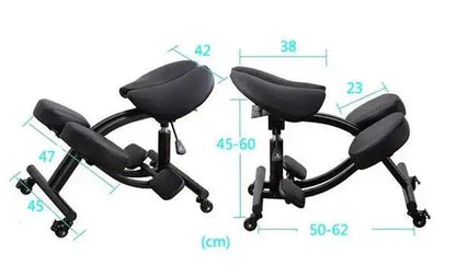 Tabouret ergonomique noir à repose-pieds
