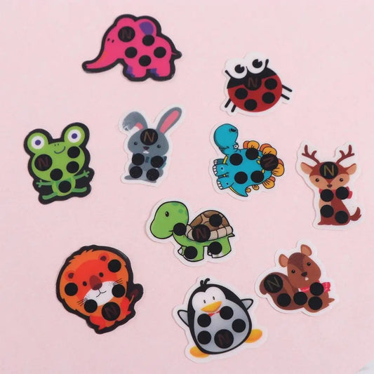 Lot de 5 thermomètres frontaux autocollants mignons pour enfants