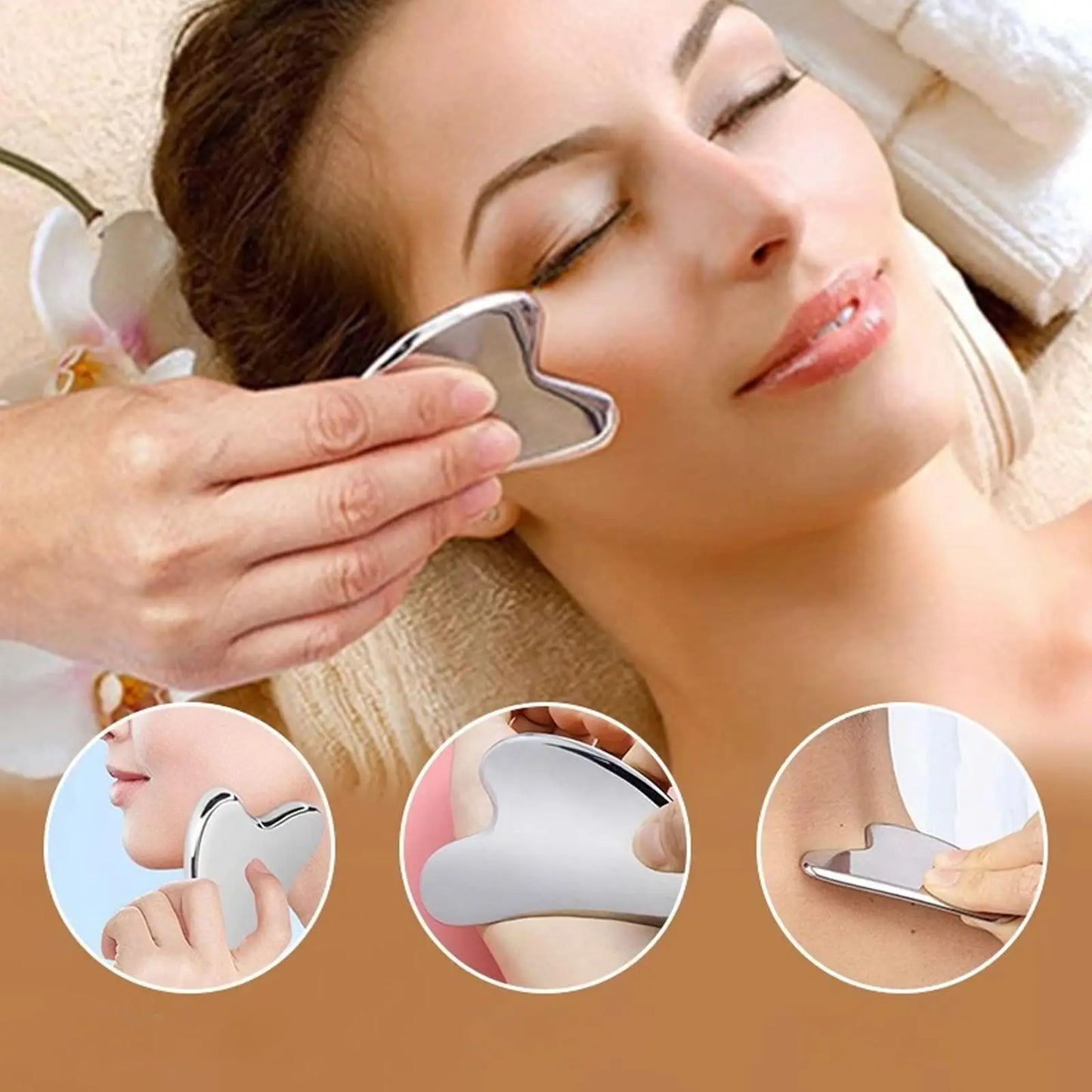 Appareil massage visage en acier inoxydable