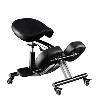 Tabouret ergonomique noir à repose-pieds