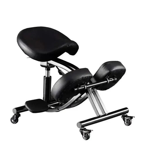 Tabouret ergonomique noir à repose-pieds