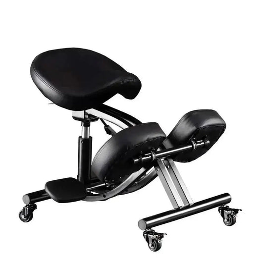 Tabouret ergonomique noir à repose-pieds