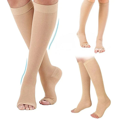 Chaussettes de compression bout ouvert femme
