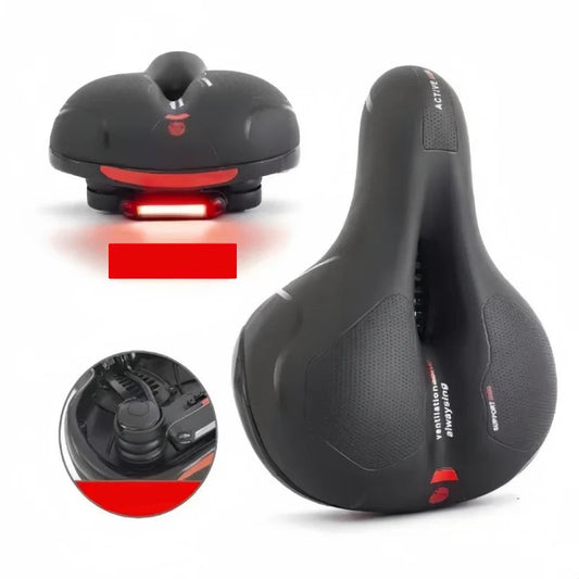 Selle vélo anti douleur à bande réfléchissante et respirante