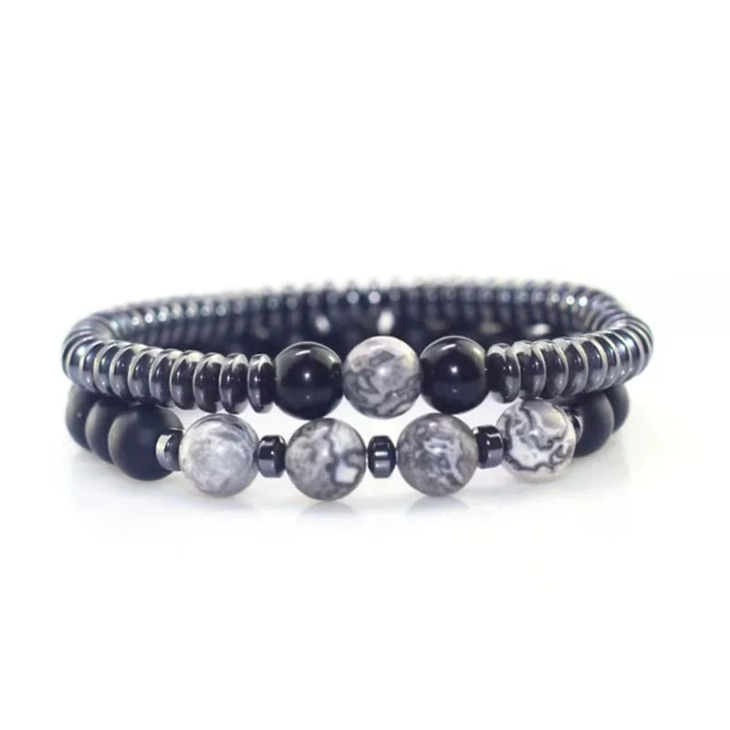 Bracelet anti-douleurs en hématite unisexe