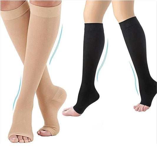Chaussettes de compression bout ouvert femme