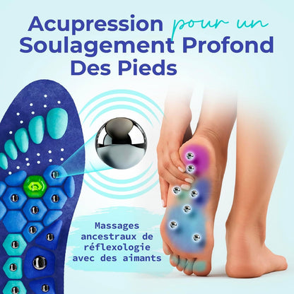 Semelles magnétique de massage d’acupression unisexe