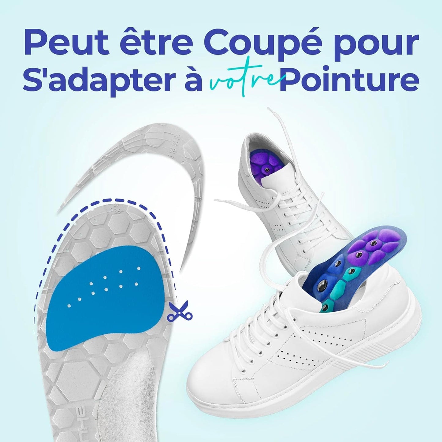 Semelles magnétique de massage d’acupression unisexe