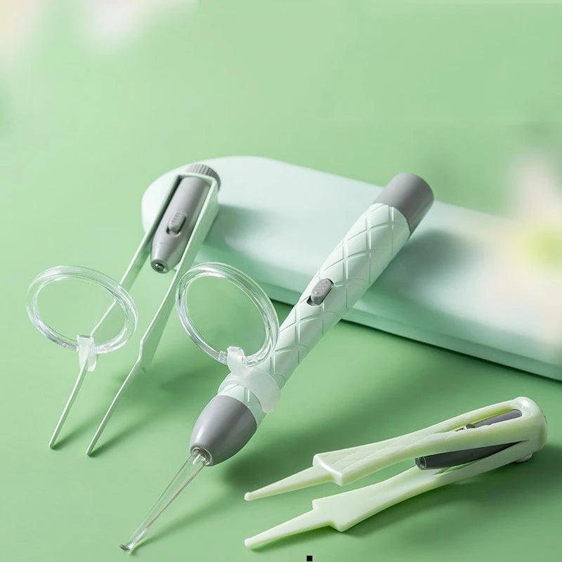 Kit nettoyeur d’oreille électrique sans fil avec loupe et lumière LED