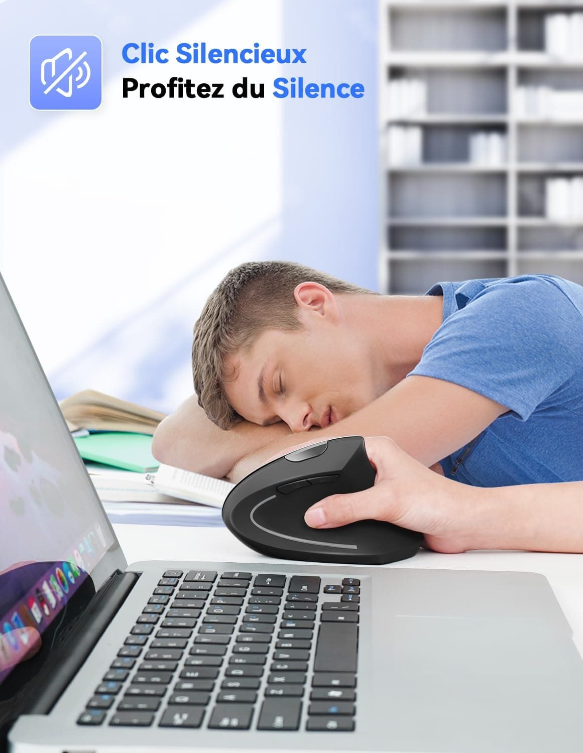 Souris ergonomique verticale sans fil – confort main et poignet