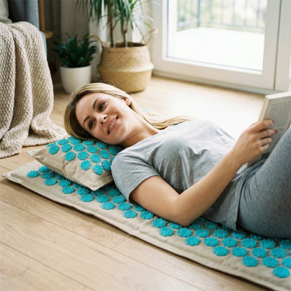 Tapis d’acupression relaxant avec oreiller de soutien
