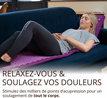 Tapis d’acupression relaxant avec oreiller de soutien