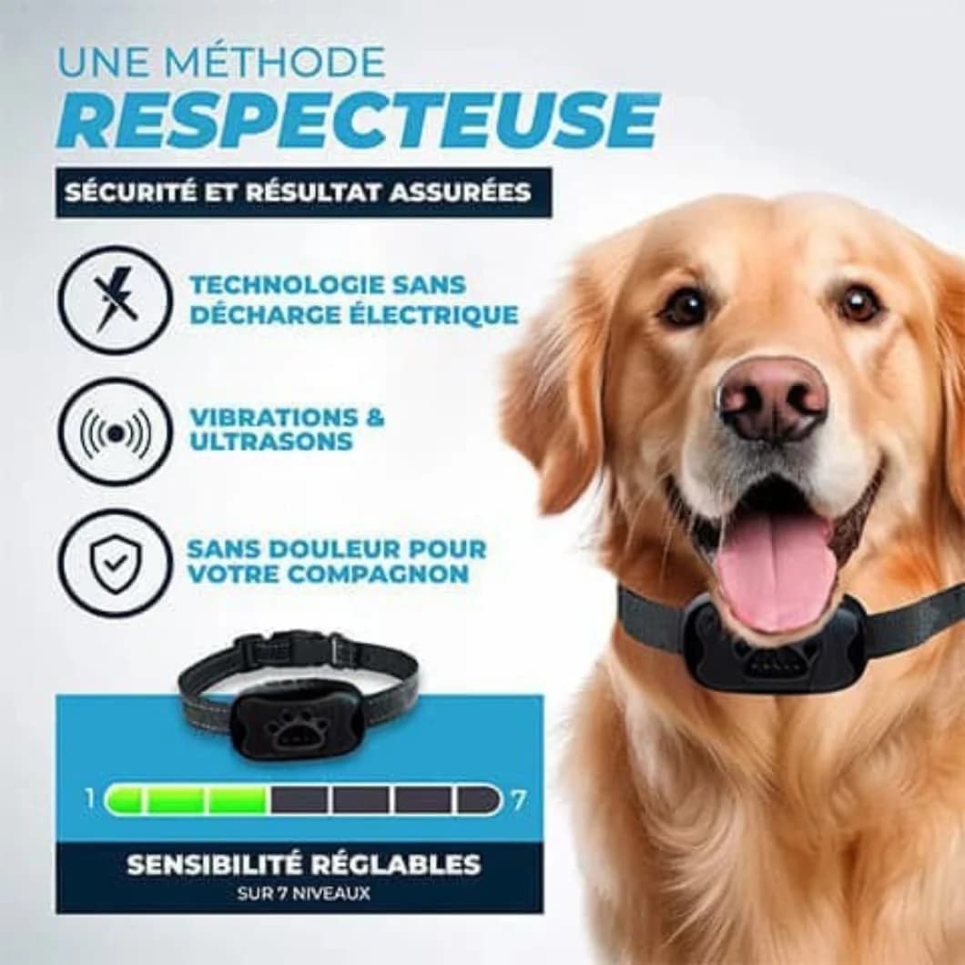 Collier Anti Aboiement PuppyCare™  - Sans Choc Électrique