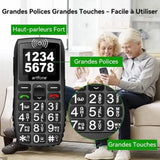Téléphone Portable Senior Débloqué avec Grandes Touches, Bouton SOS