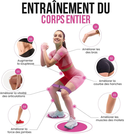 Lot de 3 bandes de résistance pour fessier et cuisses
