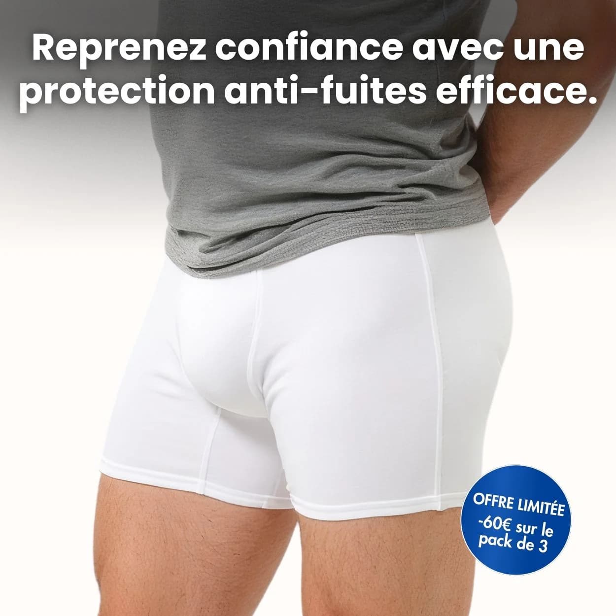 Boxers absorbants lavables homme – Fuite urinaire