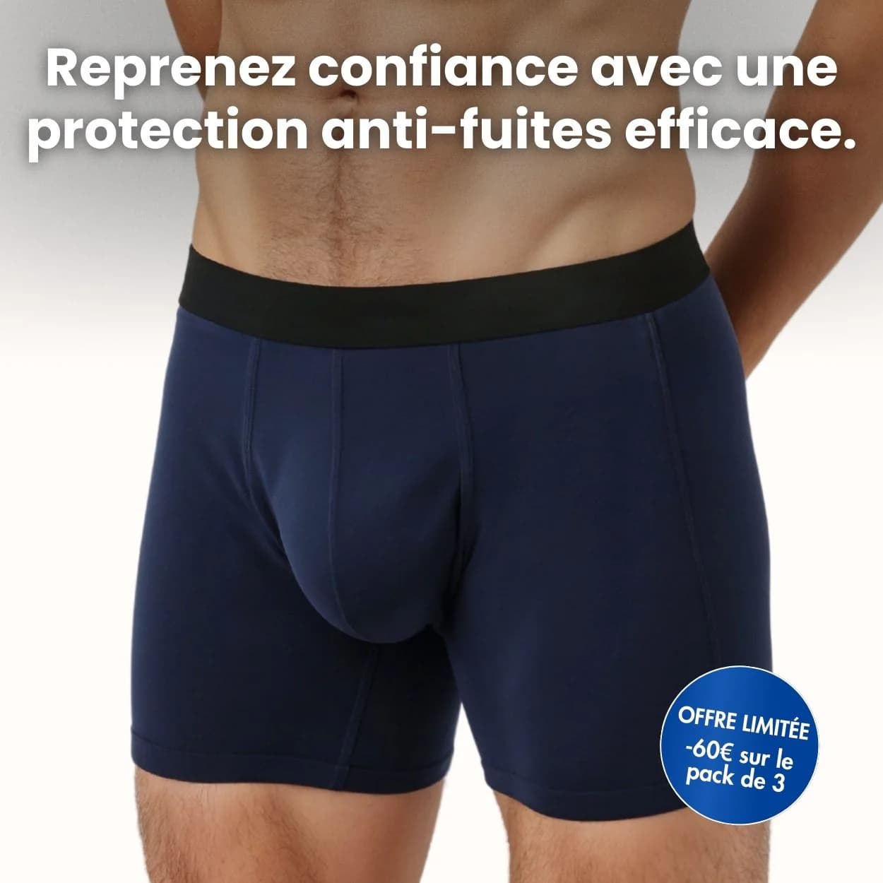 Boxers absorbants lavables homme – Fuite urinaire