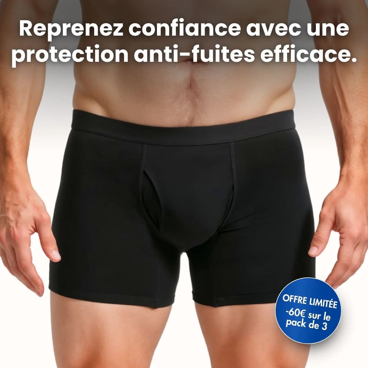 Boxers absorbants lavables homme – Fuite urinaire