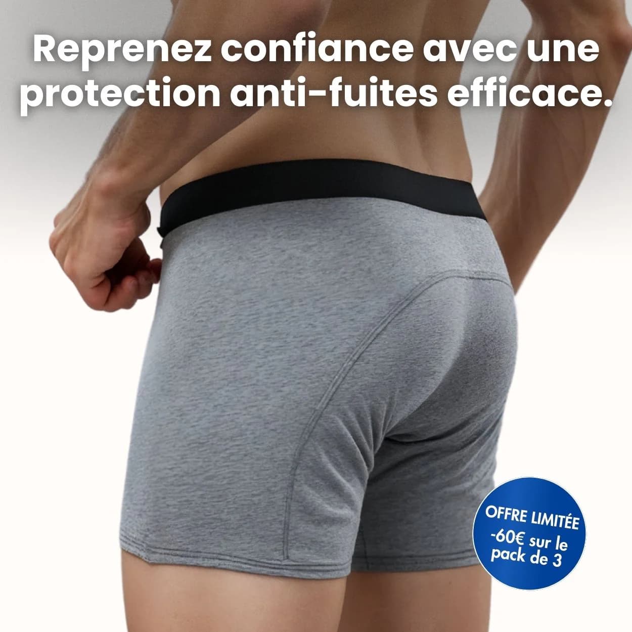 Boxers absorbants lavables homme – Fuite urinaire