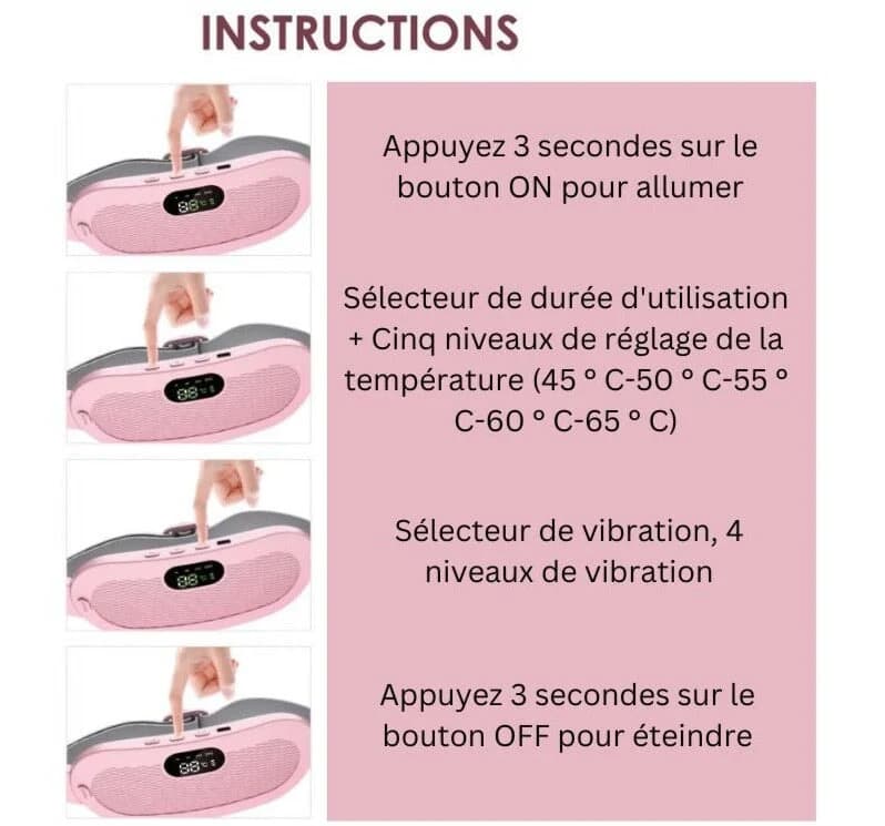 Ceinture menstruelle vibrante et chauffante