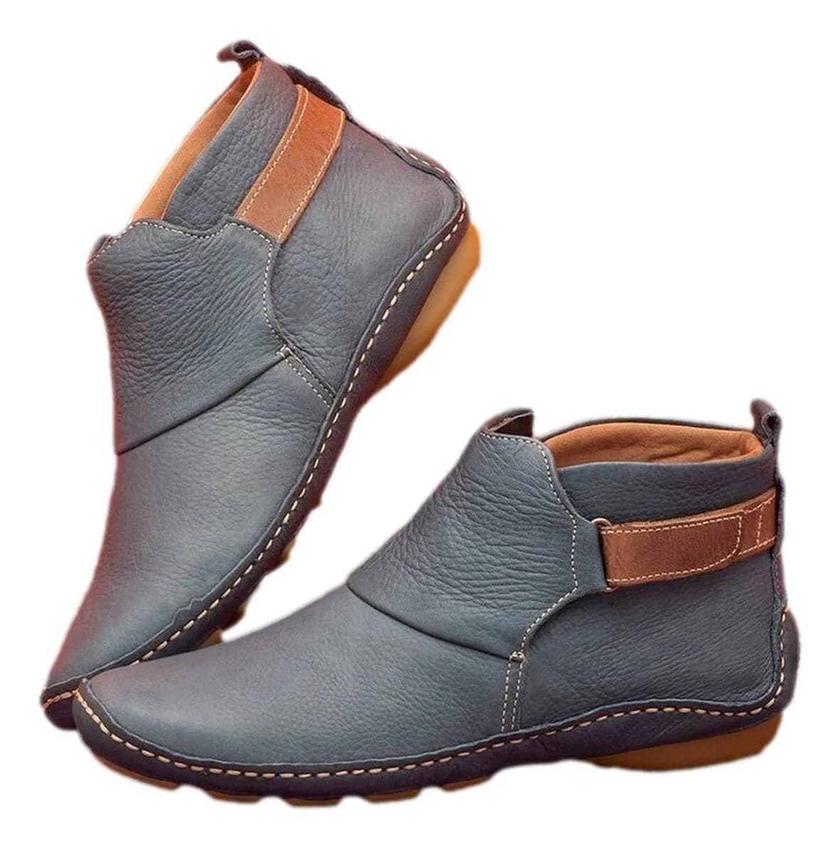 Paire de chaussures bottines à scratch orthopédiques femme