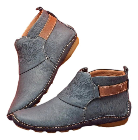 Paire de chaussures bottines à scratch orthopédiques femme