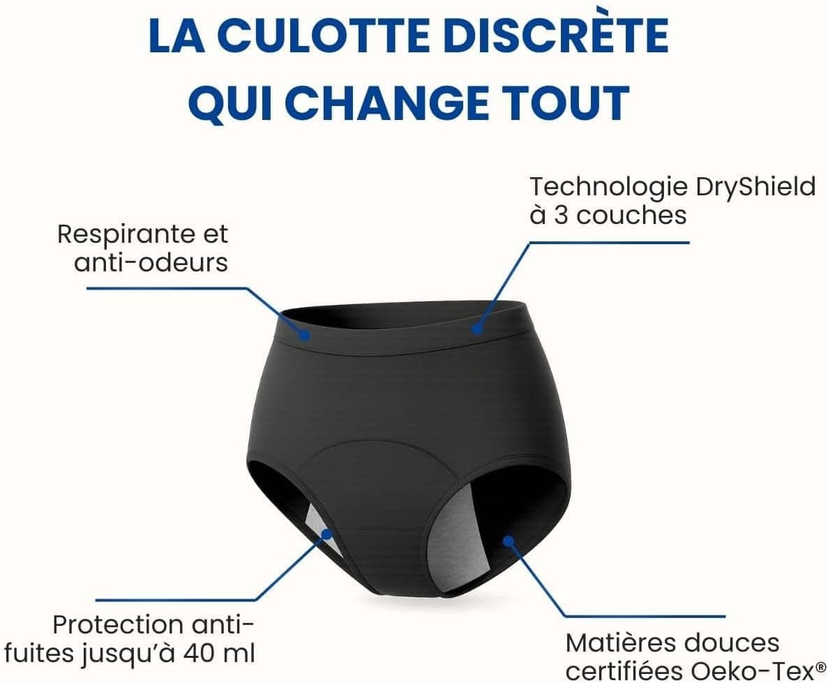 Culottes fuite Urinaire (lot de 3) anti-odeur haute absorption