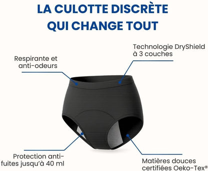 Culottes fuite Urinaire (lot de 3) anti-odeur haute absorption