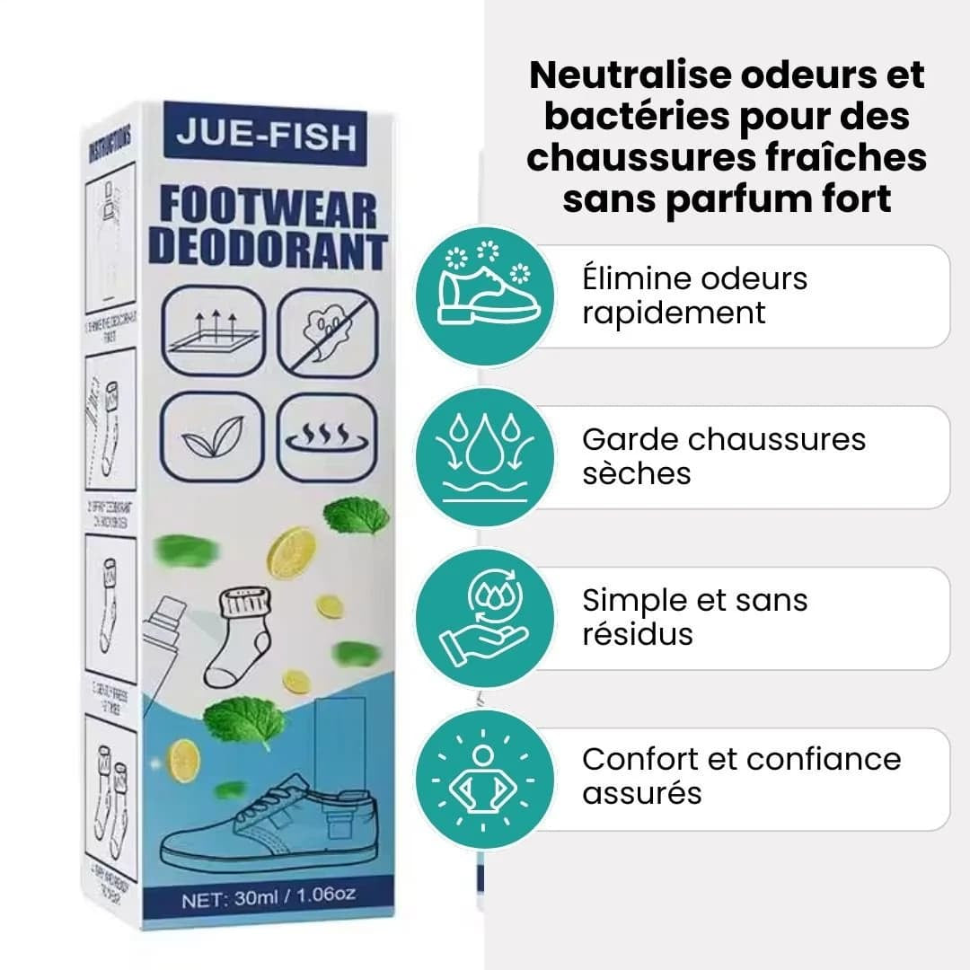 Déodorant Antibactérien pour Chaussures | Élimine les Odeurs
