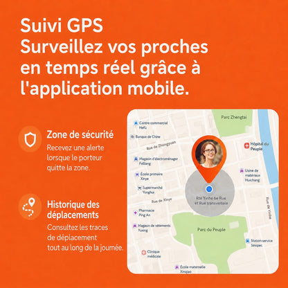 Montre Connectée  Senior SOS et Détection de Chute 4G
