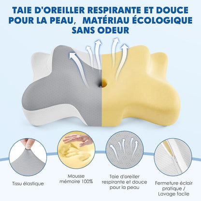 Oreiller cervical ergonomique en forme de papillon
